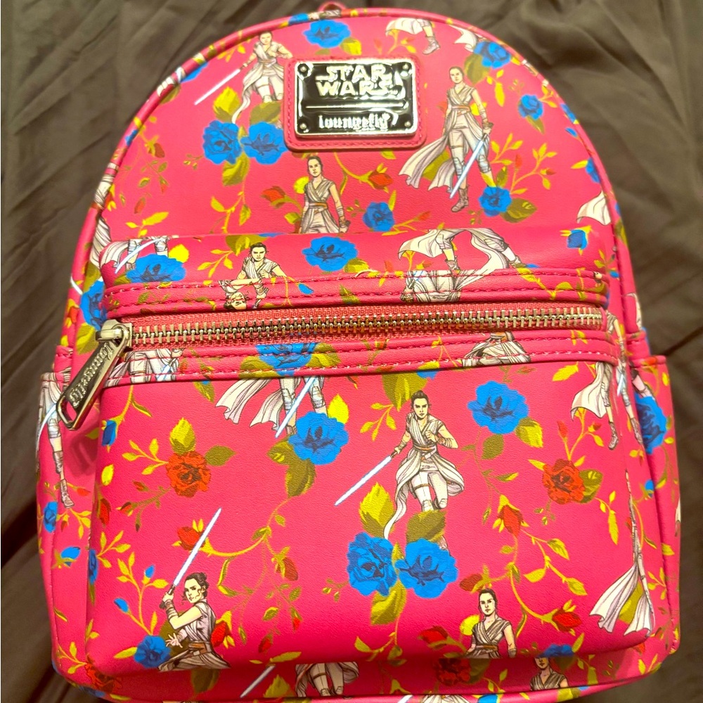 Loungefly Disney Star Wars Rey Backpack. Pink. NWT’s.